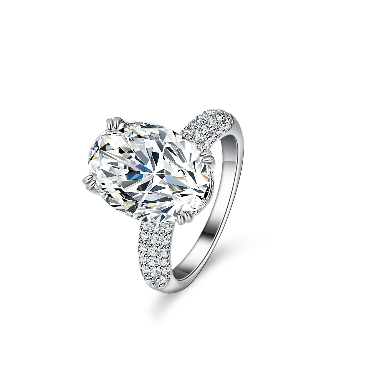 Moissanite Engagement Ring 1 Carat - Anel de moissanite incrustado de ouro