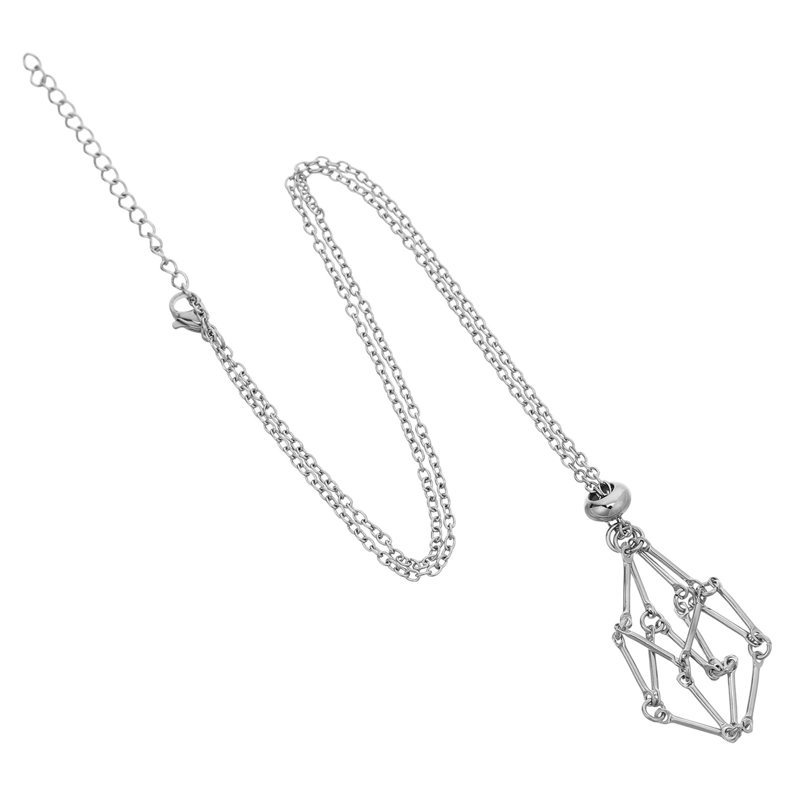Crystal Pendant Necklace Natural Stone - Colar com suporte de cristal, pingente
