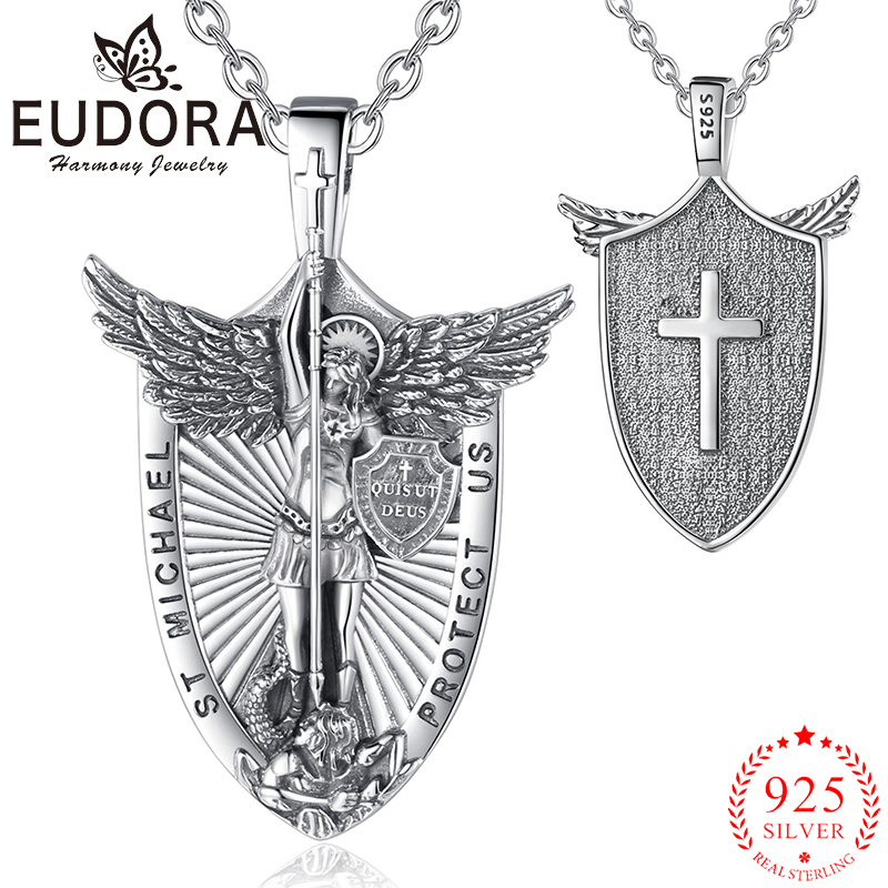 925 Sterling Silver Chain Necklace Men - Eudora 925 prata esterlina st. michael