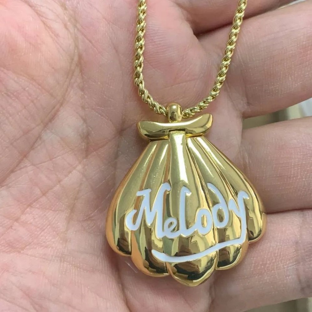 Heart Locket Necklace Photo - Moda melodia sereia concha pingente design