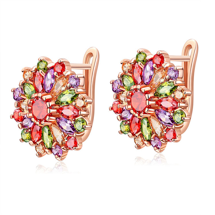 Earrings - Brincos de flores de cristal natural