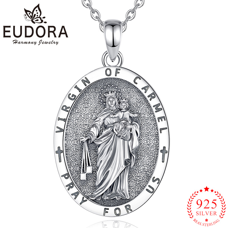 925 Sterling Silver Chain Necklace Men - Eudora 925 prata esterlina virgem carmel