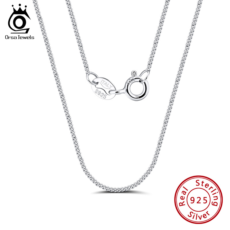 925 Sterling Silver Chain Necklace Men - Orsa jóias italiano 925 prata esterlina