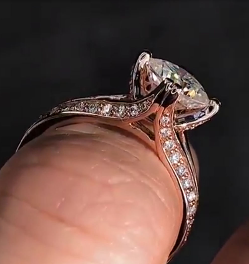 Personalizado sólido 10k ouro  - Moissanite Engagement Ring 1 Carat avaliação e preço
