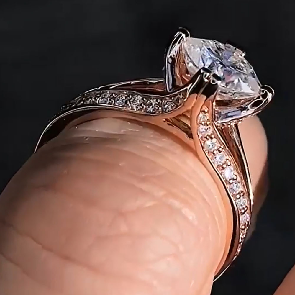 Personalizado sólido 10k ouro  - Moissanite Engagement Ring 1 Carat avaliação e preço