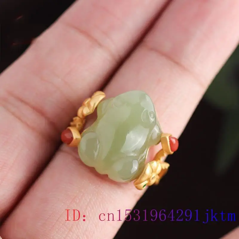 Verde jade sapo anéis encantos - Rings avaliação e preço