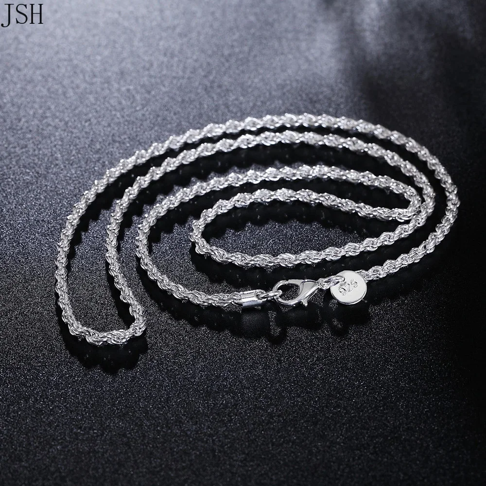 40-60cm atacado 925 prata este - 925 Sterling Silver Chain Necklace Men avaliação e preço