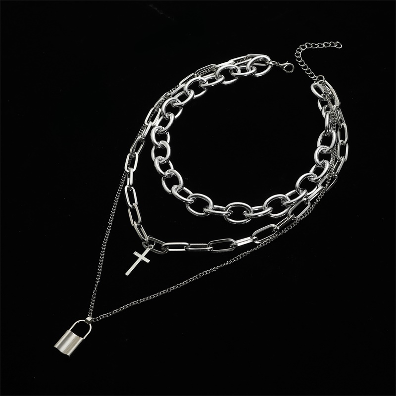 FNQUFUJ em camadas grunge esté - Layered Pendant Necklace Aesthetic avaliação e preço
