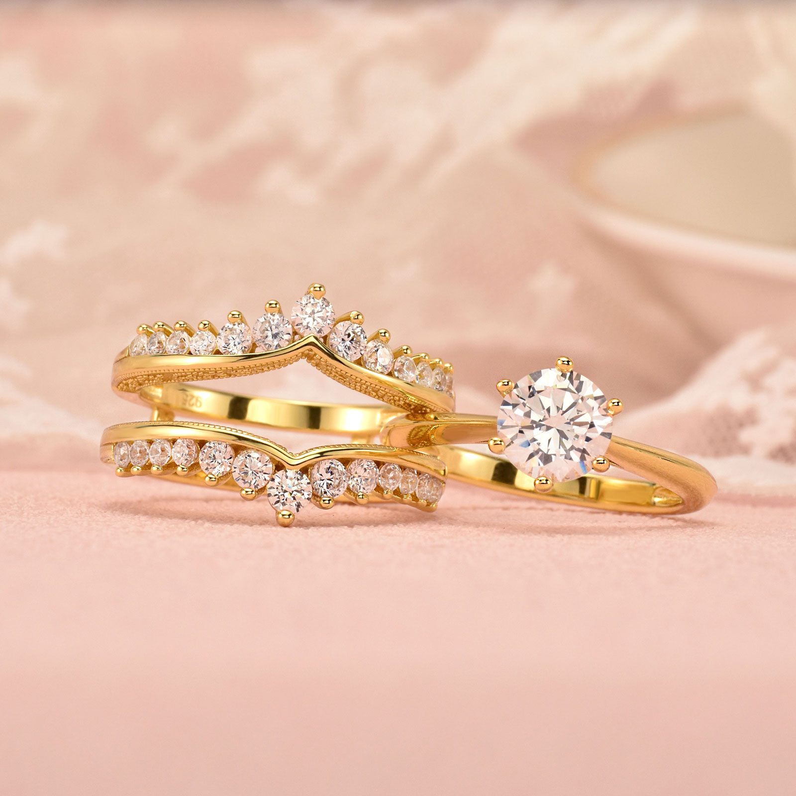 Conjunto de Anéis de Noivado e - Moissanite Engagement Ring 1 Carat avaliação e preço