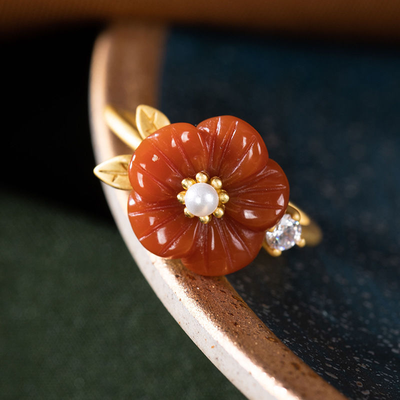 Anéis de flor de jade natural  - Rings avaliação e preço