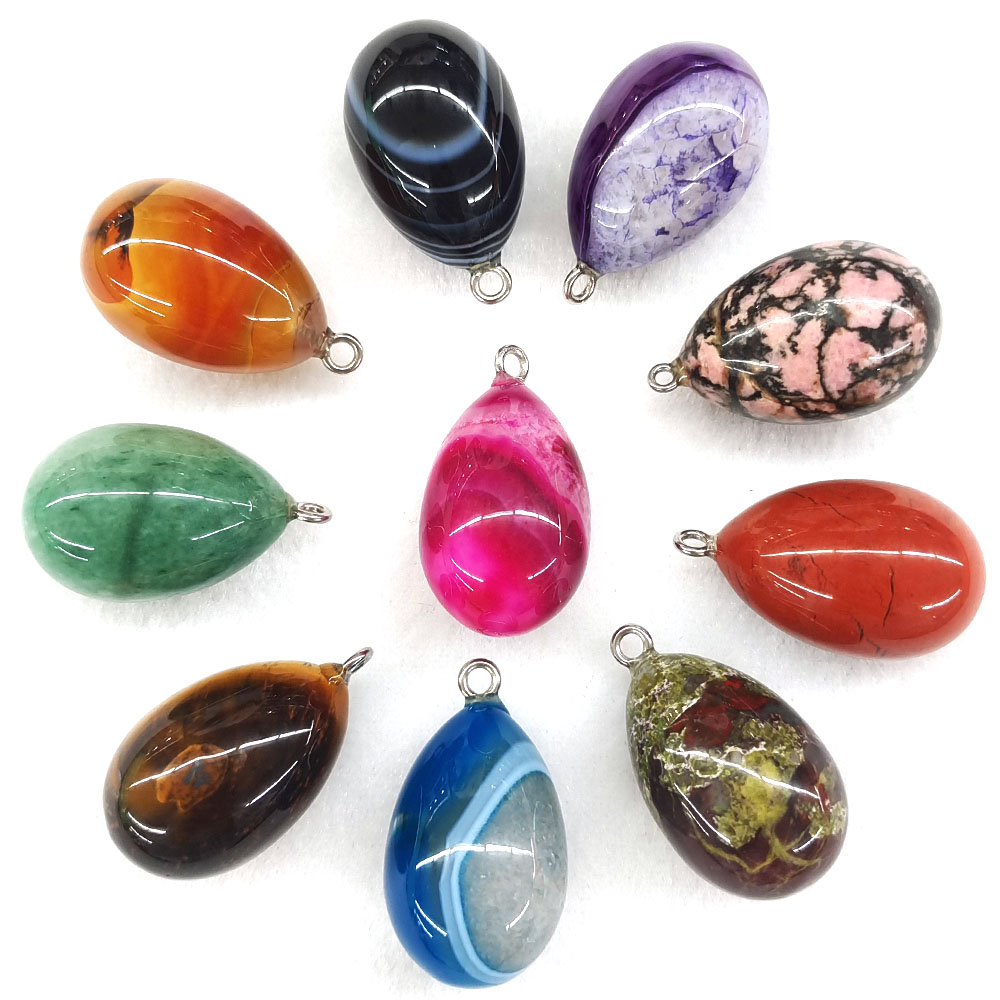 Pingente em forma de mini ovo, - Crystal Pendant Necklace Natural Stone avaliação e preço