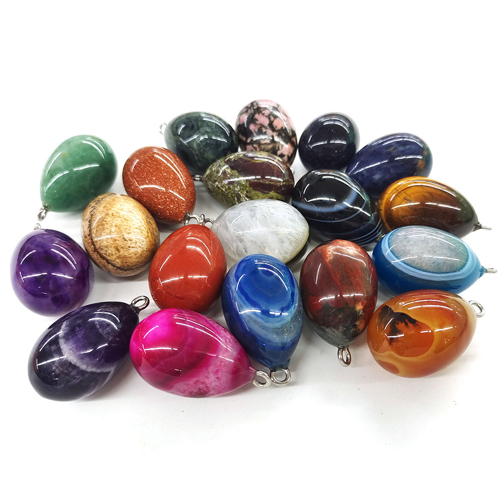 Pingente em forma de mini ovo, - Crystal Pendant Necklace Natural Stone avaliação e preço