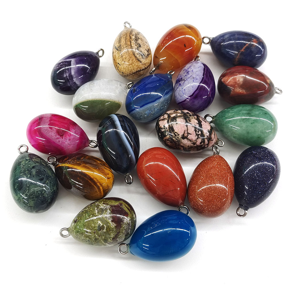 Pingente em forma de mini ovo, - Crystal Pendant Necklace Natural Stone avaliação e preço