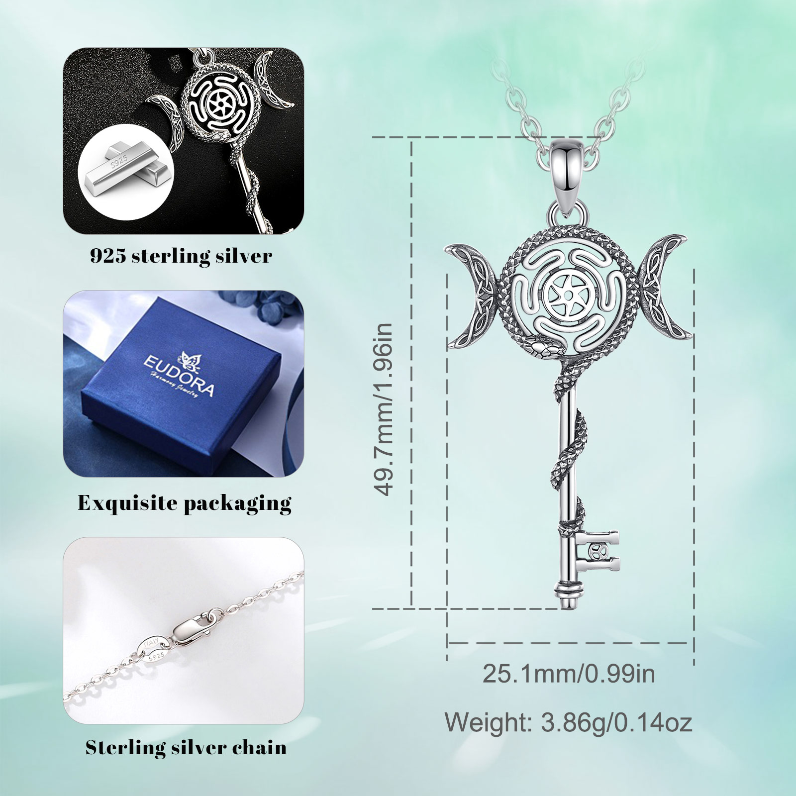 Eudora 925 prata esterlina hec - 925 Sterling Silver Chain Necklace Men avaliação e preço