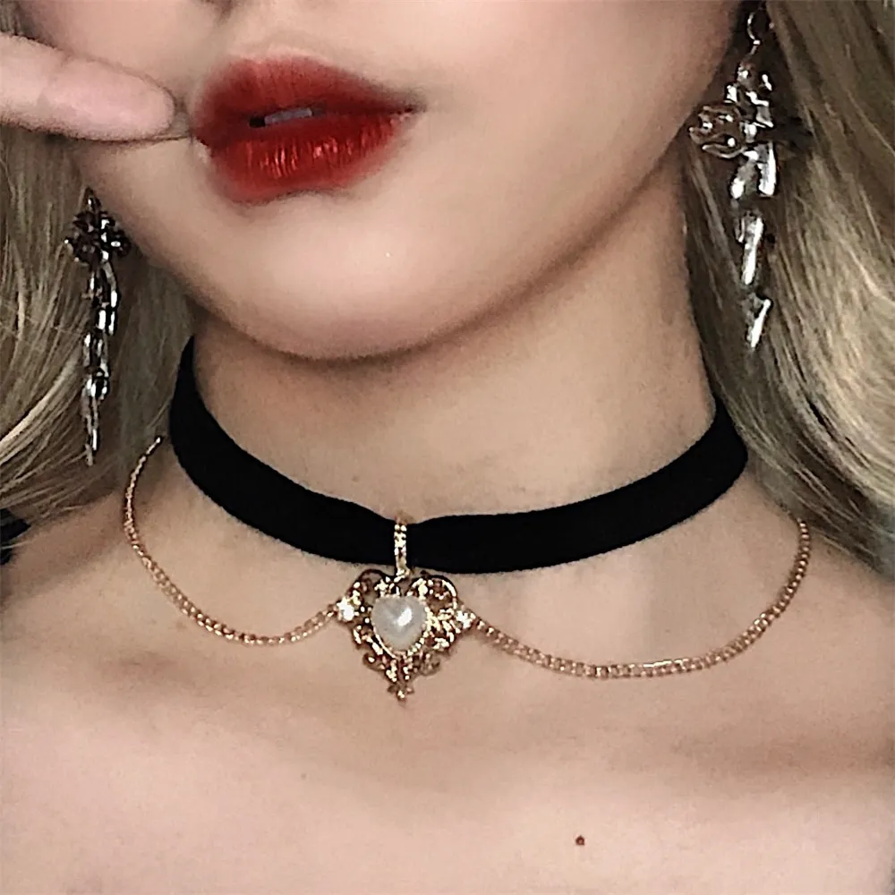 Gargantilha com corrente de ve - Pearl Choker Necklace Vintage avaliação e preço
