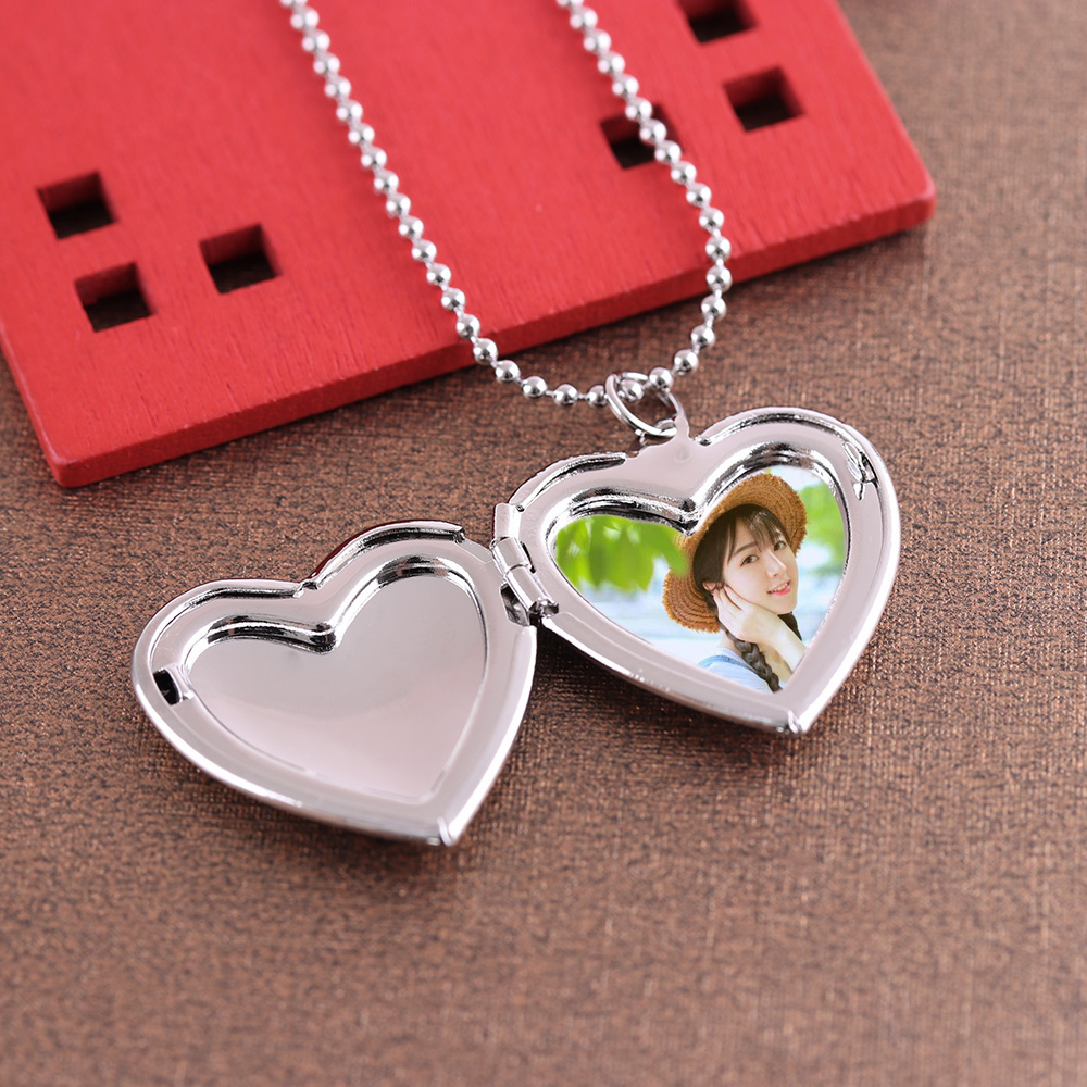 Hooh 1pc coração em forma de a - Heart Locket Necklace Photo avaliação e preço