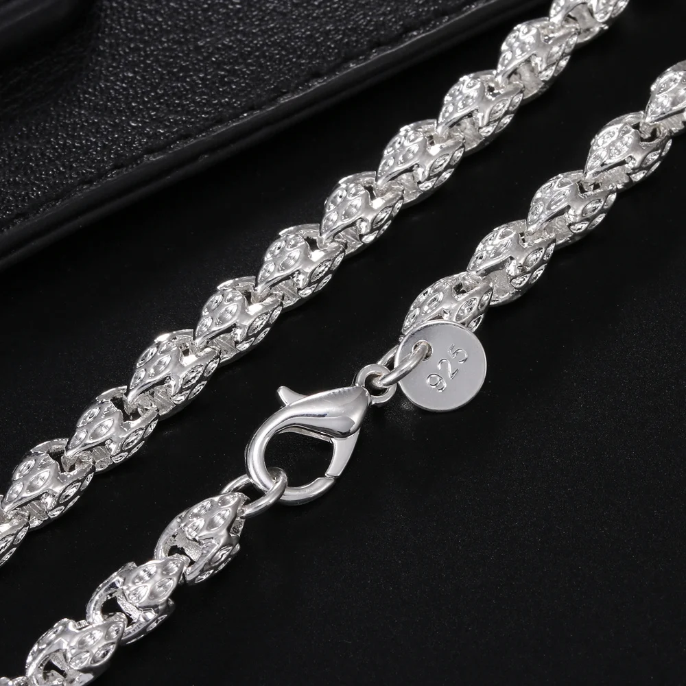 Colar de prata 925 com corrent - 925 Sterling Silver Chain Necklace Men avaliação e preço