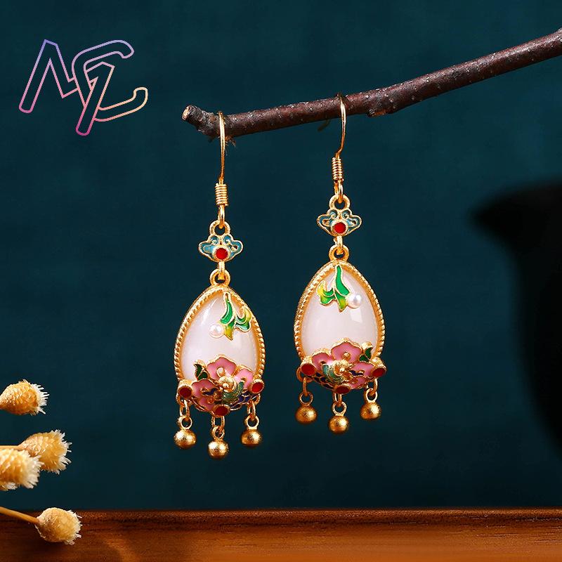 Brincos de Jade Natural em For - Earrings avaliação e preço