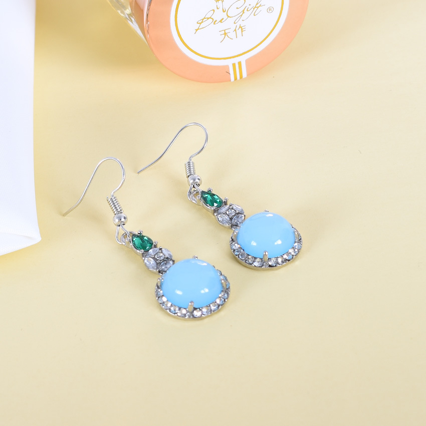 Azul natural jade brincos vint - Earrings avaliação e preço