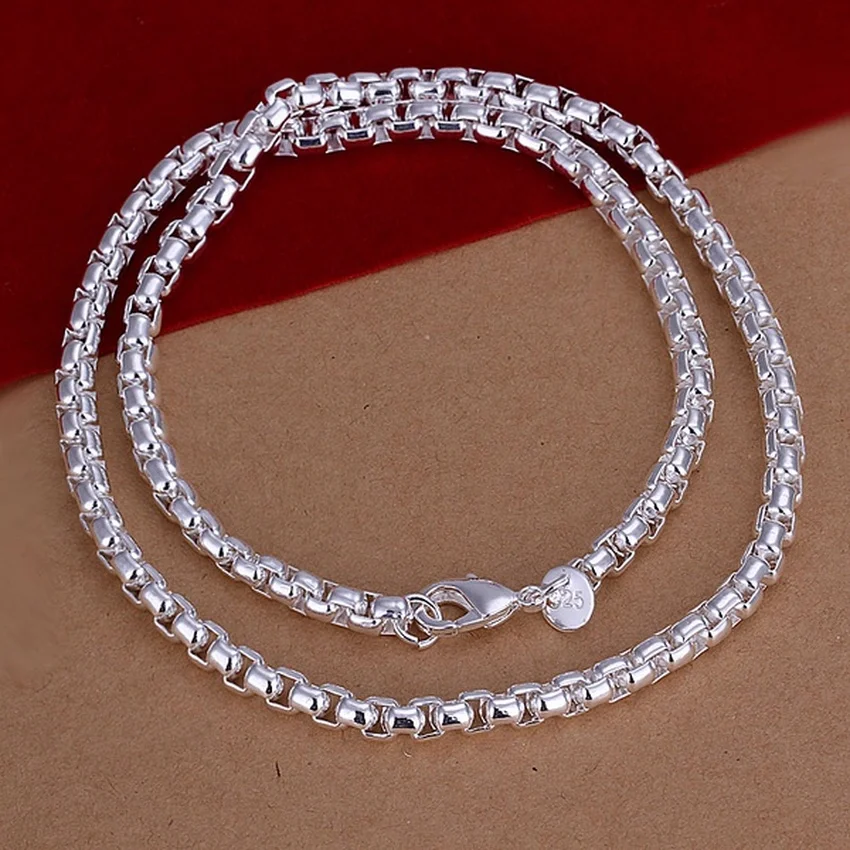 45-60cm 925 prata esterlina co - 925 Sterling Silver Chain Necklace Men avaliação e preço