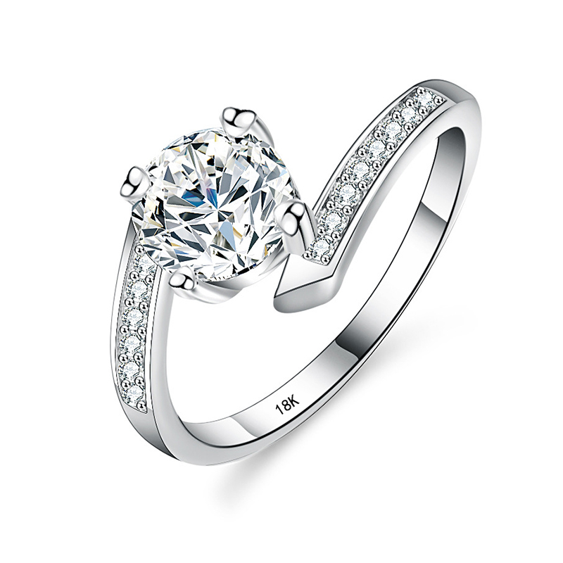 YHAMNI-18K Anel De Casamento D - Moissanite Engagement Ring 1 Carat avaliação e preço
