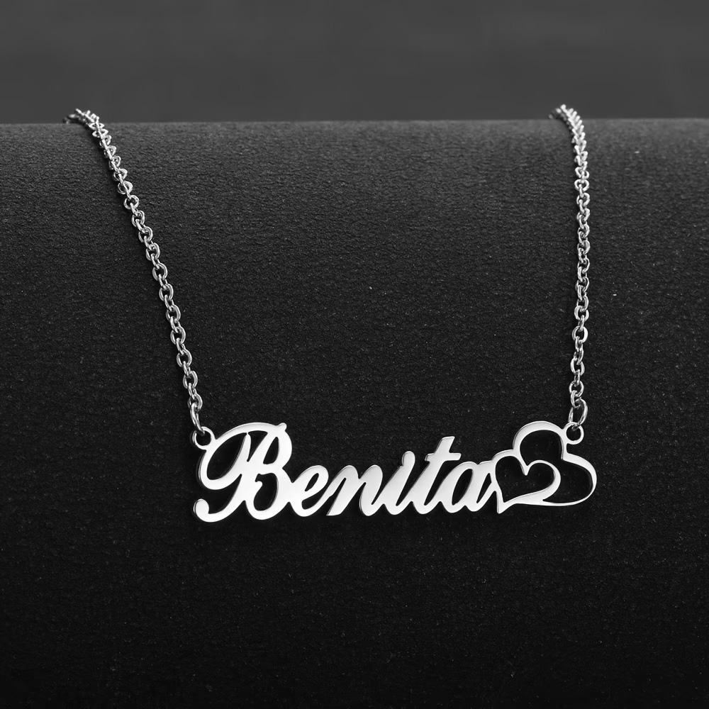 Colar personalizado com nome e - Custom Name Necklace Stainless Steel avaliação e preço