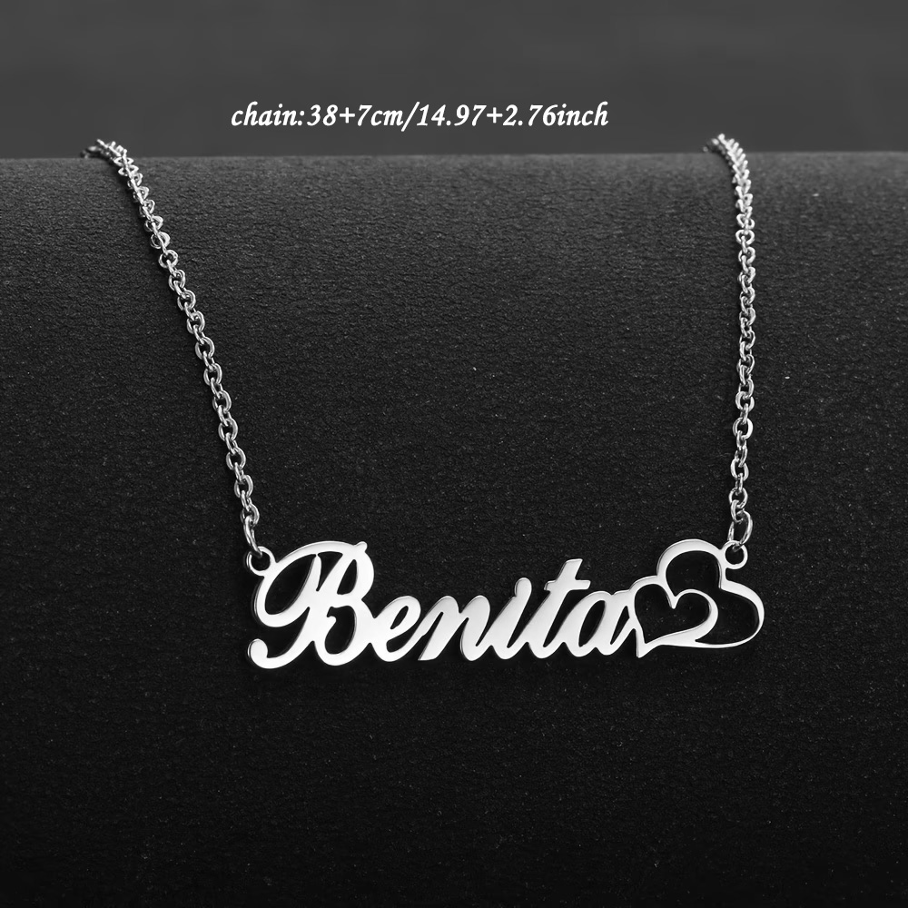 Colar personalizado com nome e - Custom Name Necklace Stainless Steel avaliação e preço