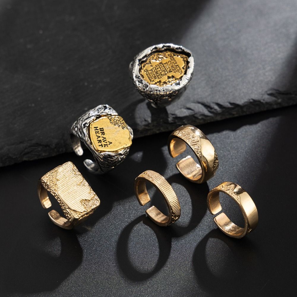 Conjuntos de anéis de dedo, 6  - Vintage Punk Knuckle Rings Set avaliação e preço