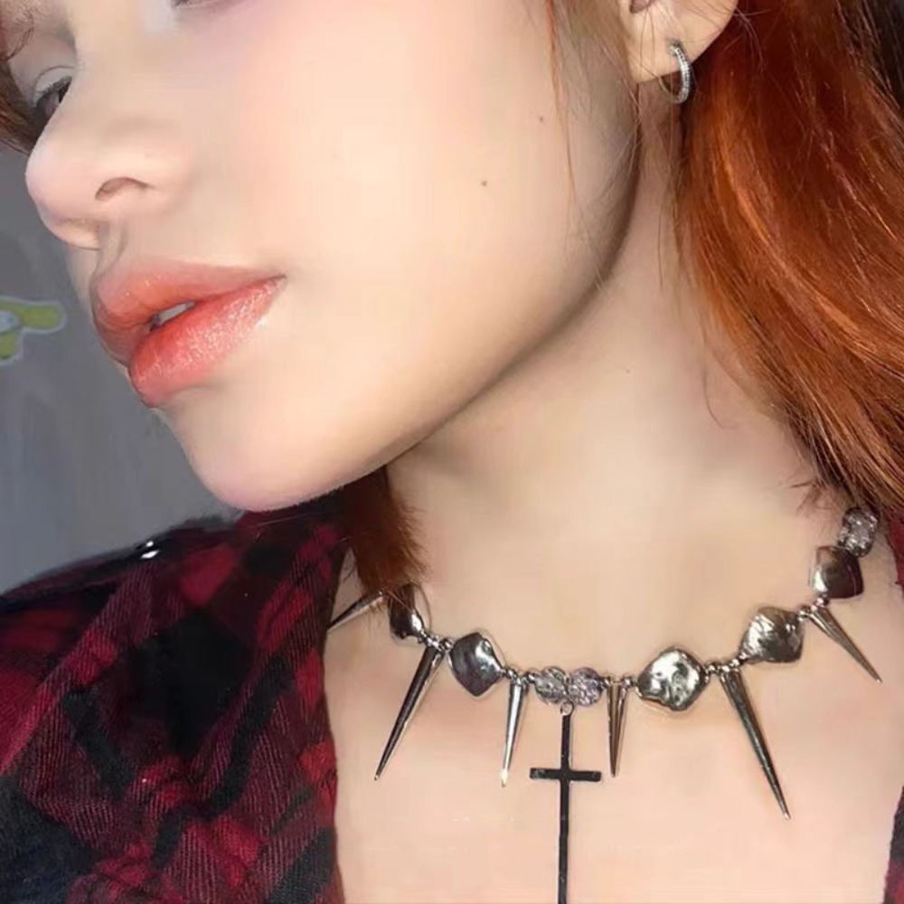 Colar Choker Y2K Subcultura co - Goth Punk Spike Choker avaliação e preço