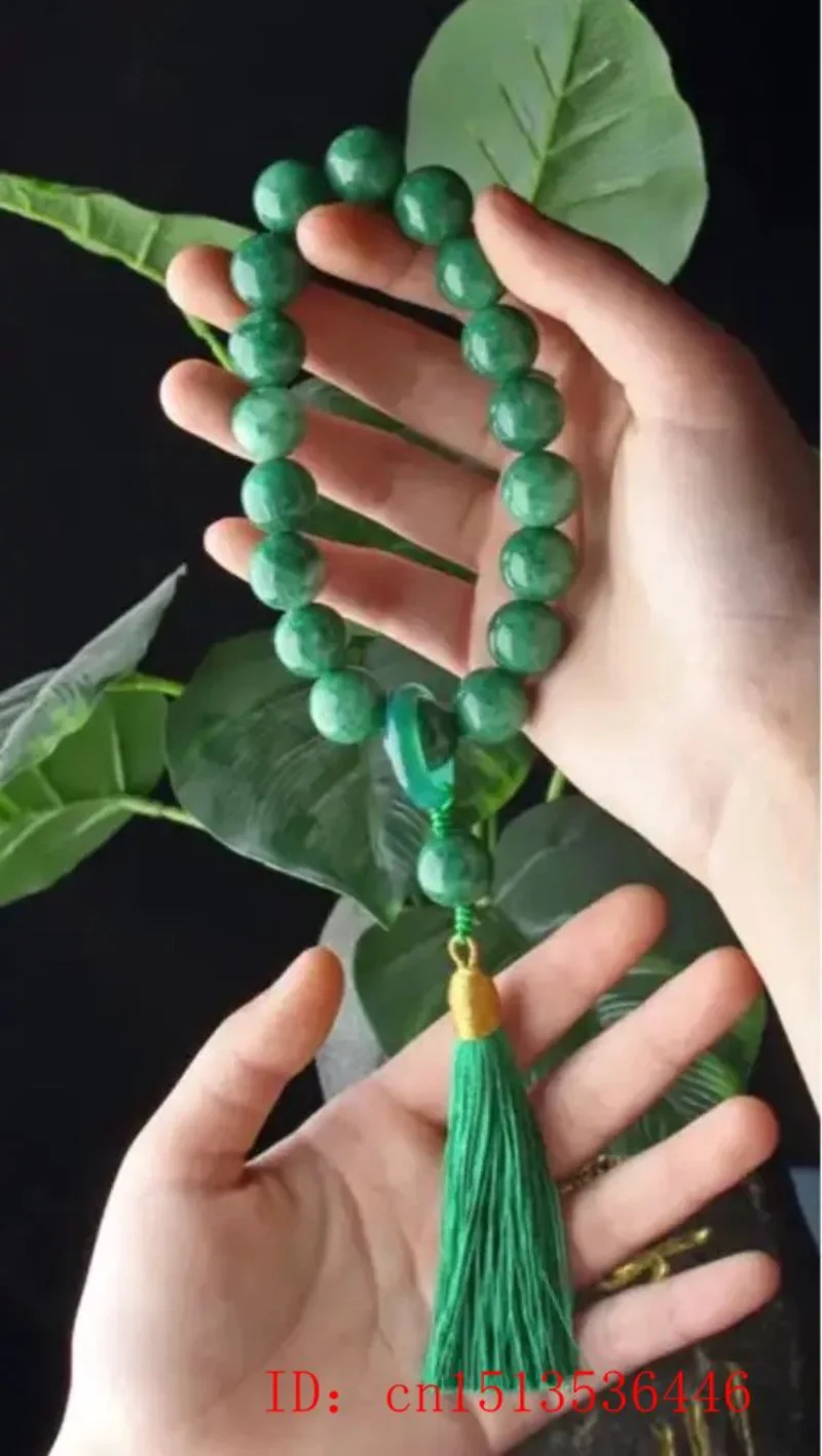 Green Jade Stone Beads Tassel  - Bracelets avaliação e preço