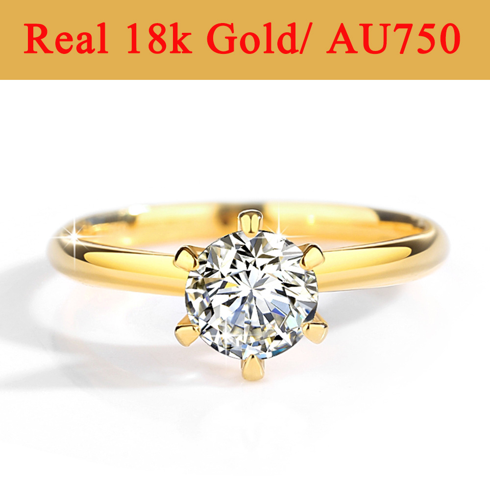 Anéis de moissanite de ouro re - Moissanite Engagement Ring 1 Carat avaliação e preço