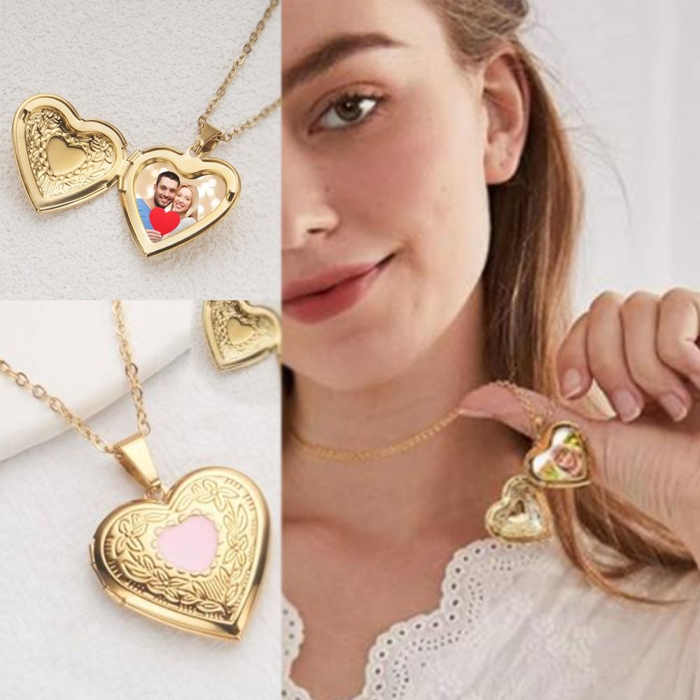 Colar DIY com Foto e Imagem Lo - Heart Locket Necklace Photo avaliação e preço